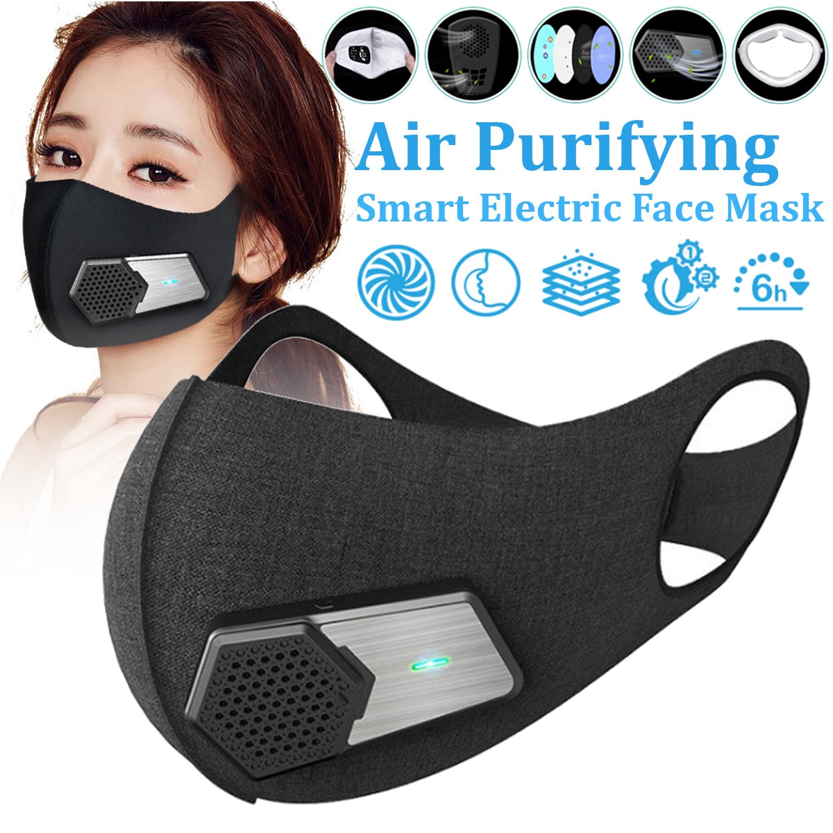 Download Smart Electric Face Mask Air Purifying N95 Anti-Pollution ...