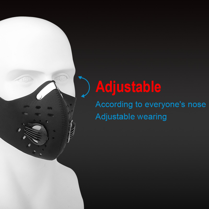 Cycling Face Mask Filter Pm2.5 Anit-fog Breathable Dustproof