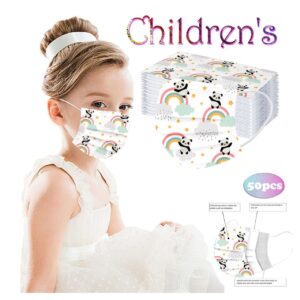 50pc Children's Cartoon Face Mask 3 Layer Nonwoven Filter Mouth Cover Mask